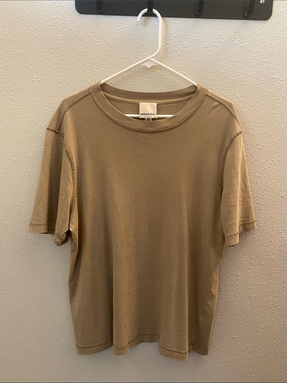 Beige Crewneck Short-Sleeve Men's T-Shirt